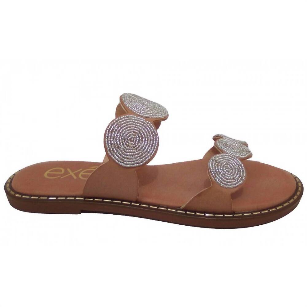 NEW EXE women's allison flat sandal in nude